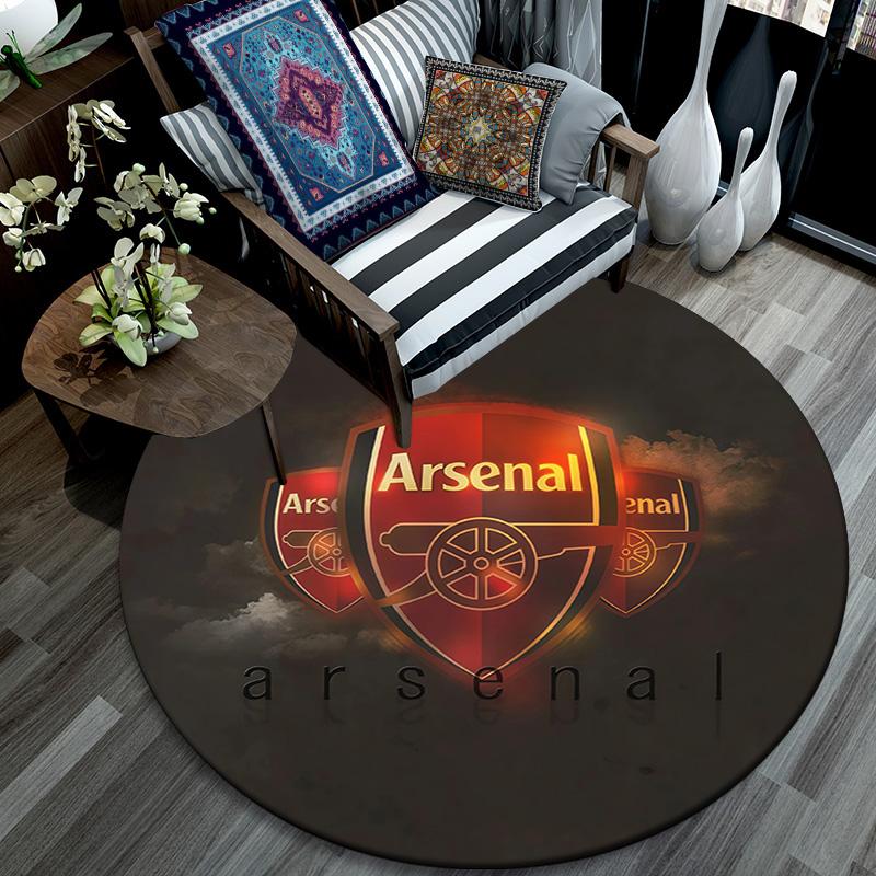Arsenal Football Club3 Round Area Rug,Carpet Rug for Living Room Bedroom Sofa Playroom Decor,Non-slip Floor Mat