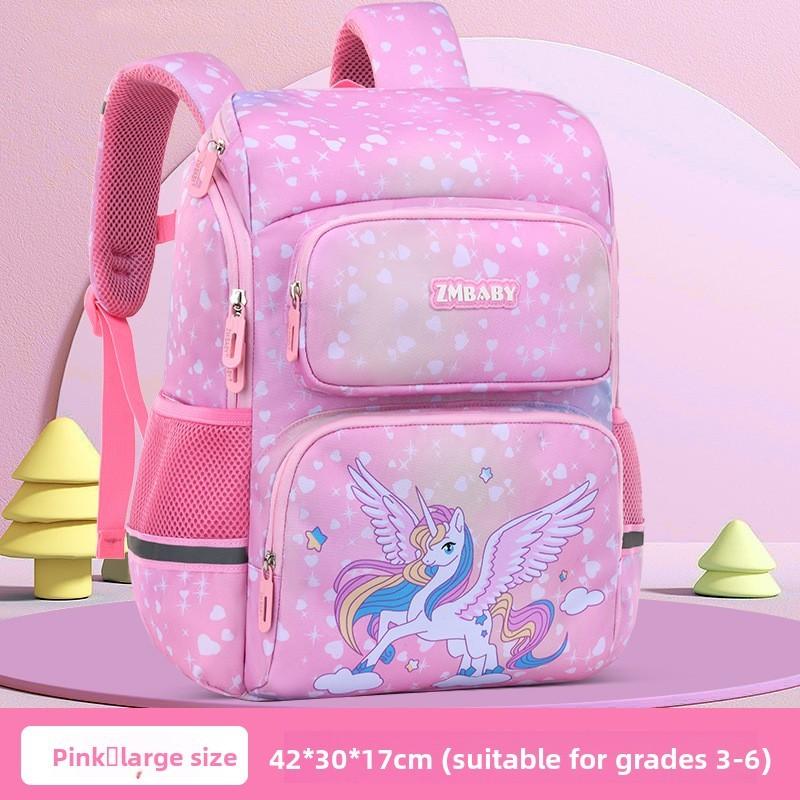 Kids School Backpack Cartoon Dinosaur Oxford Fabric Lightweight Dual Shoulder For Elementary Students