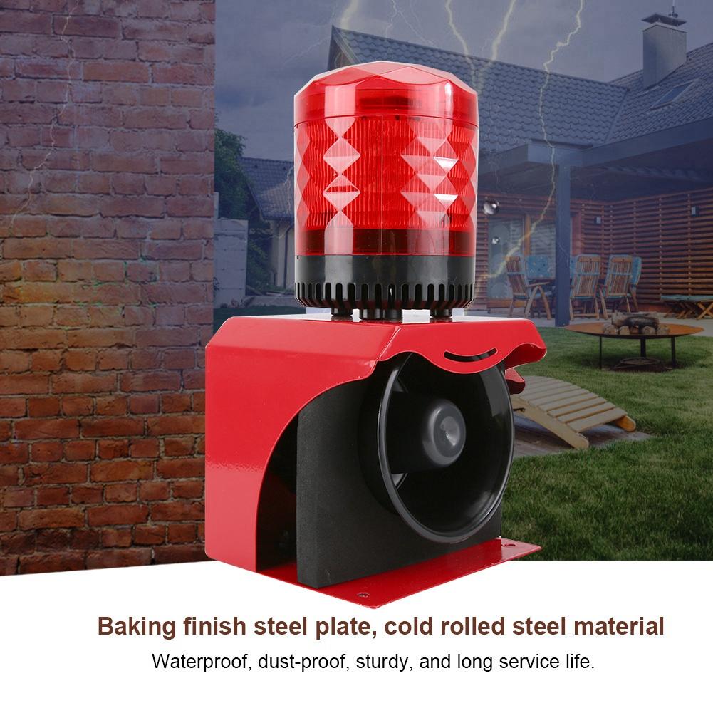 12-24V Industrial Waterproof Fire Horn Siren Alarm Audible Visual Sound Warning Alarm Speaker