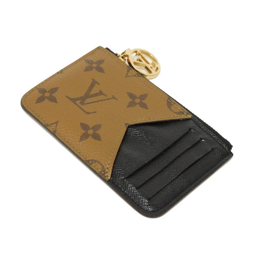 Used 12564 Card Case Porte Carte Romy M81912 7943 Current LV Circle RFID IC Chip Monogram Reverse Brown Unisex from