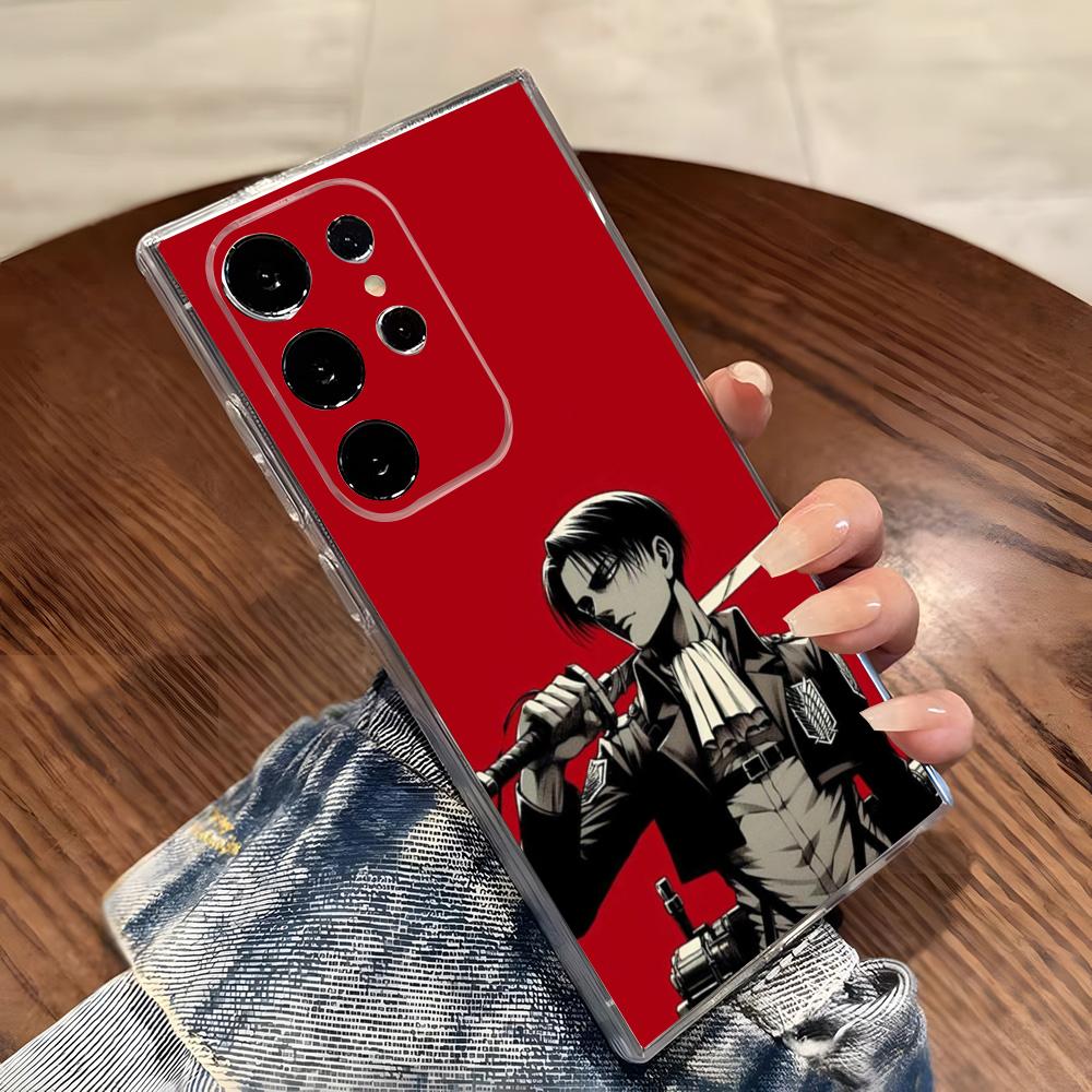 Japanese Anime Attack On Titan Phone Case For Samsung S26 S25 S24 Ultra S23 Fe S22 S20 S21 Plus Plus 5G Fe Transparent Cover