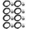 8PCS ABS+Copper Alloy Portable Silicone Hair Rigs Swivel Carp Fishing Accessories(Black )