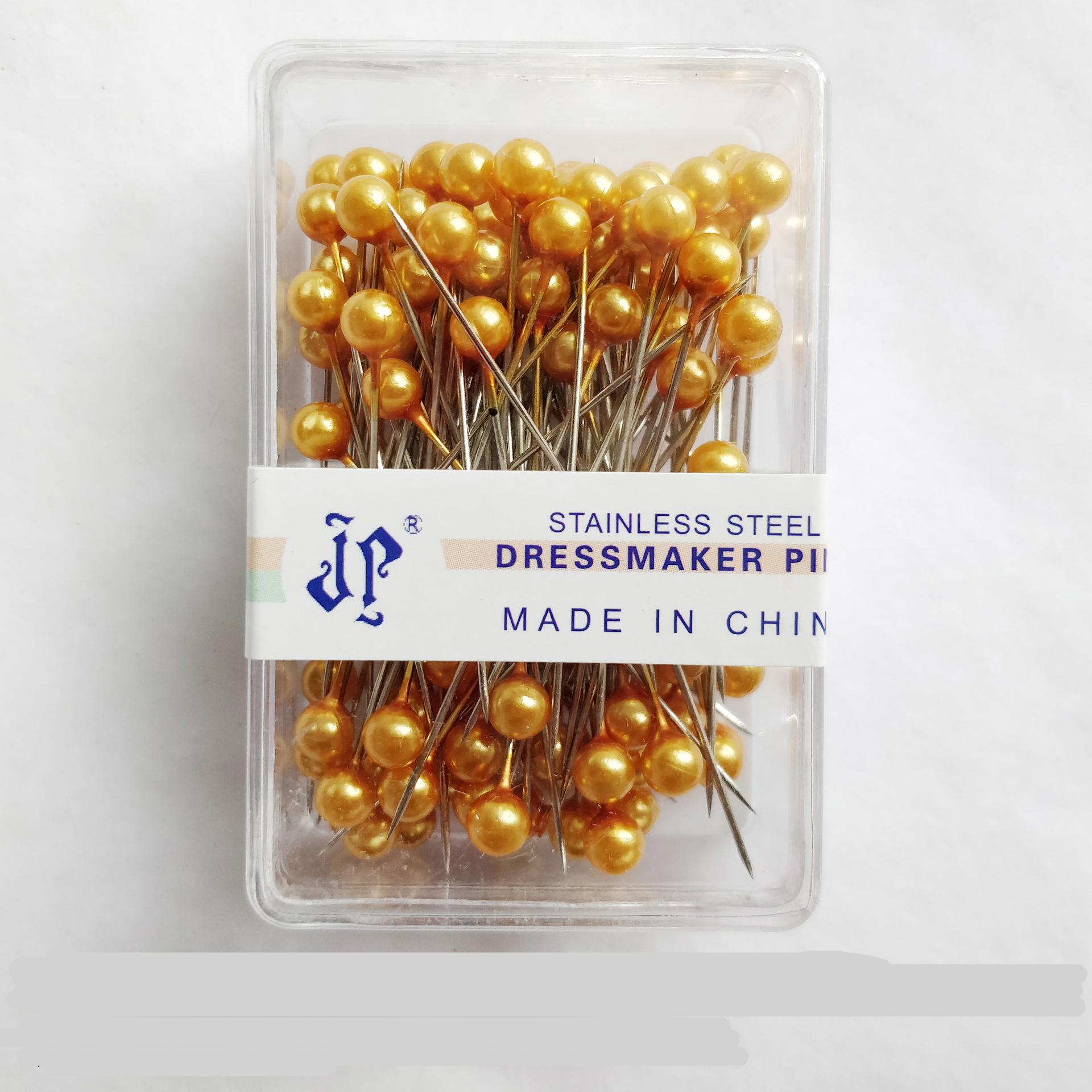

Colorful Pearl Needle Transparent Box With 100 Pieces Of 38mm Large Head Needles Used For Sewing Multifunctional Clothing помаранчевий