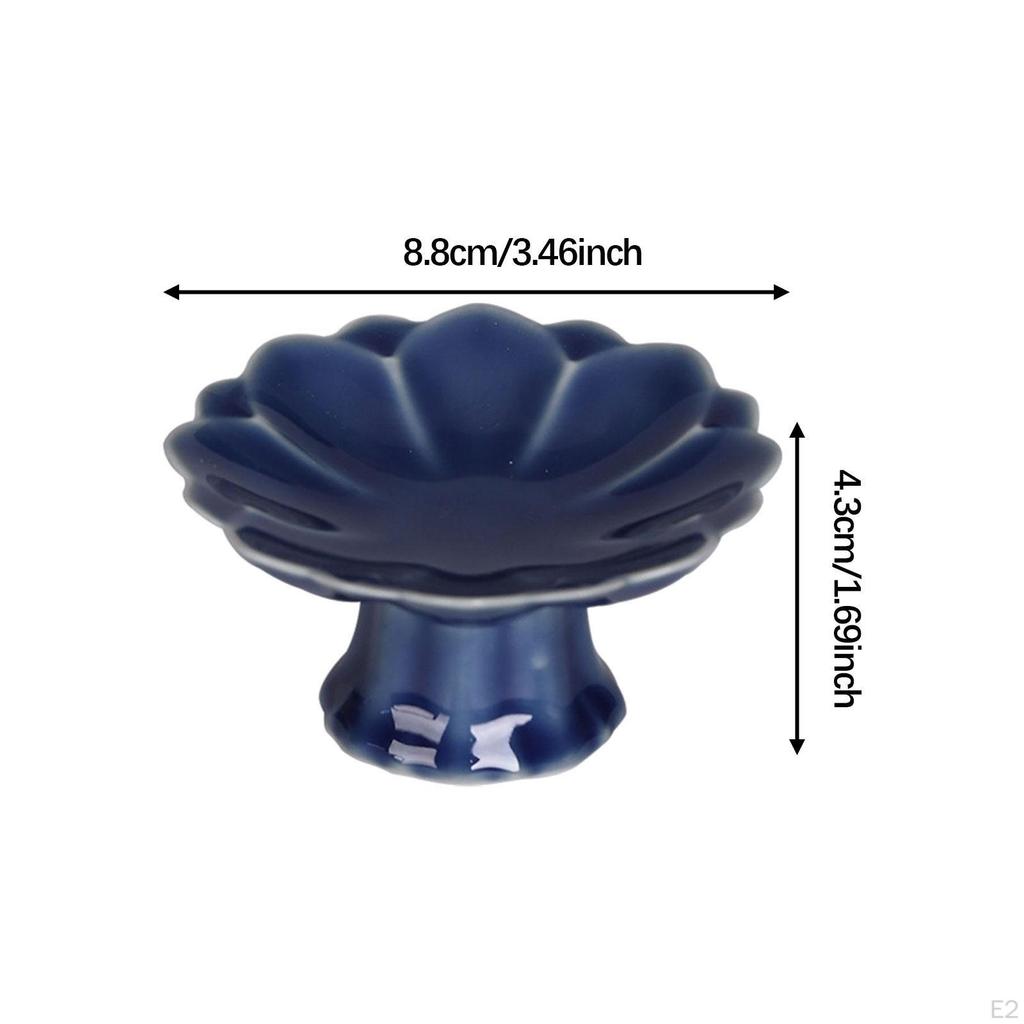 Keramik Tablett mit Füßen Dessert Kuchen Servierständer Arbeitsplatte Blütenblattförmig Obst für Esstisch