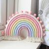 Makramee Regenbogen Wandbehang 8 Fäden Dekorativer Regenbogen für Wohnheim Kinderzimmer Heimdekorationen Babyparty Partyzubehör