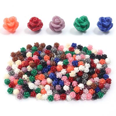 30pcs 7mm Resin Coral Flower Beads Multicolor Loose Spacer Beads For DIY Jewelry Making Necklace Bracelets Earrings Accessories