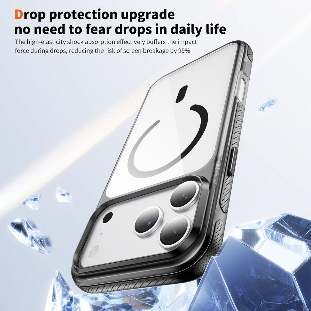 Crystal Clear Magnetic Phone Case With Anti Slip Texture Raised Camera Protection Compatible With iPhone 12 To 17 Pro Max Wireless Charging Support