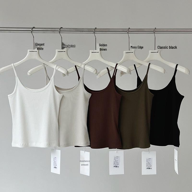 Tomorrowann Bone-Knit Women s Slimming Camisole - Sleeveless Pure Color Top Medium