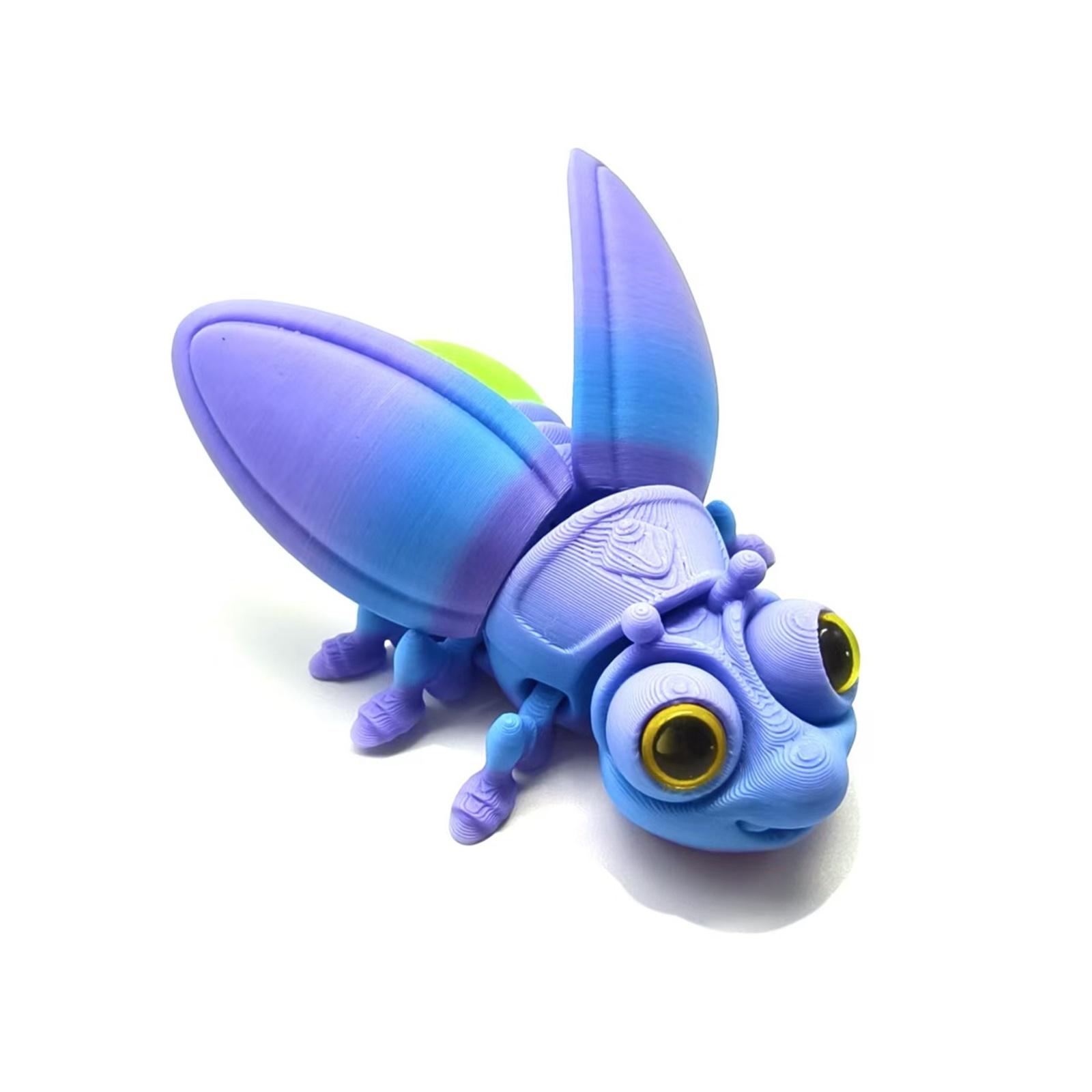 

3D Printed Light-Up Magnetic Insect Decompression Toy, Decorative Craft Ornament, Glow-in-the-dark Desktop Decoration One Size