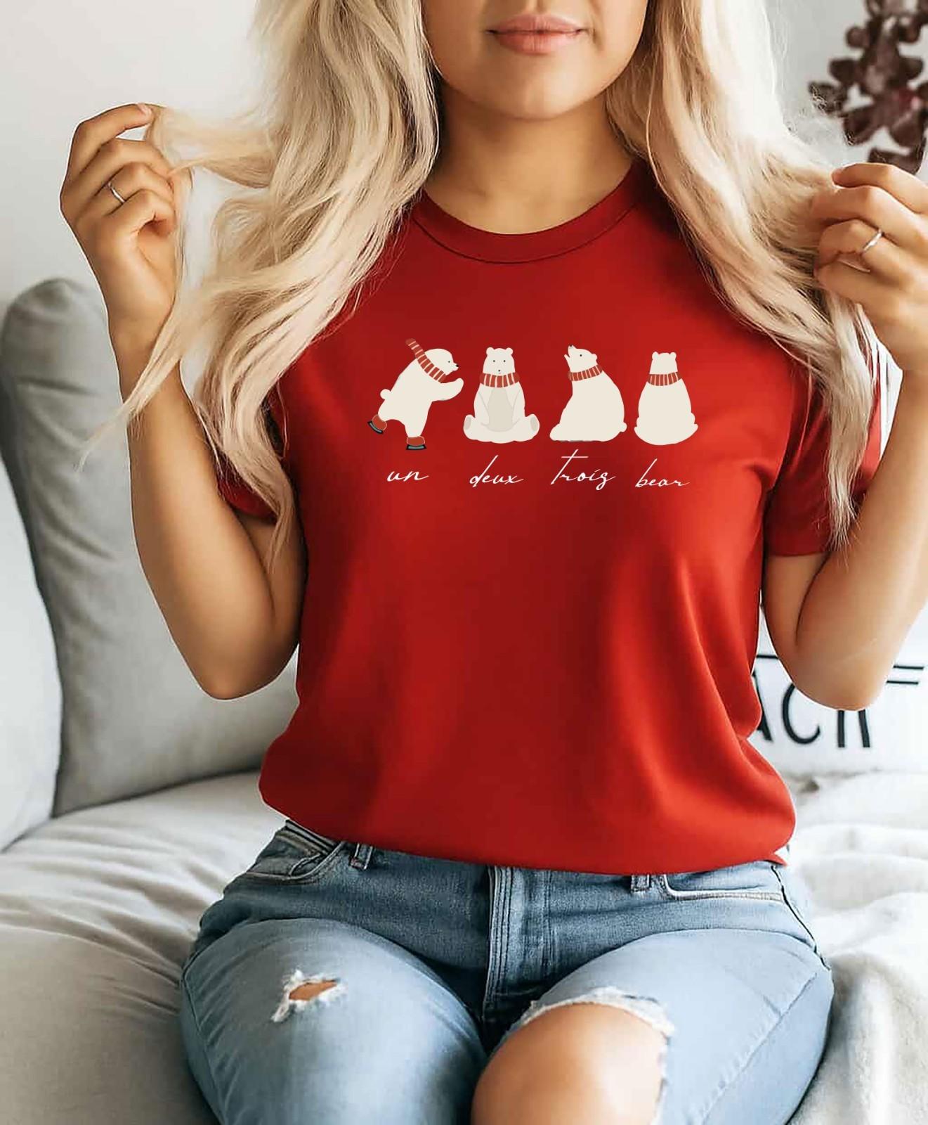 Christmas T-Shirt Mens Womens Tees Top Novelty Funny Santa Reindeer Xmas Gift Top,Polar bear S