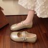 Fashion single shoes 2025 summer new round head shallow mouth Korean version small fresh flat shoes Doudou shoes women's shoes