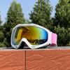 Ski goggles for men and women, adult-sized, with cylindrical lenses, double-layered anti-fog and windproof design, and a clip-on feature for