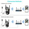 Outdoor-WLAN-PTZ-Kamera 4K 8MP HD Dual-Objektiv Dual-Screen-Kamera AI Auto Tracking 4MP Videoüberwachung Polizei Lichtalarm iCSee