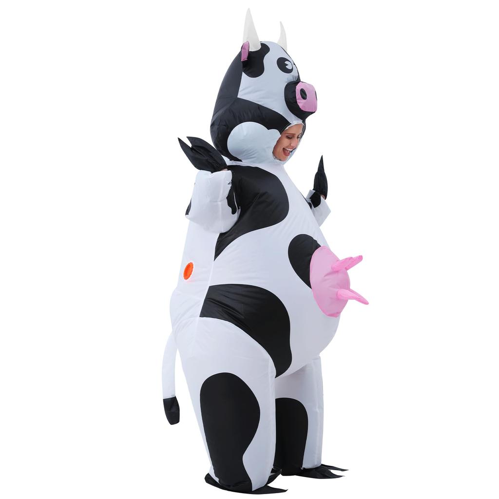 JOYBRO Inflatable Cow Costume for Adults Funny Animal Costume Perfect for School and Christmas One Size Fits Most Halloween, Cosplay, Festivals,