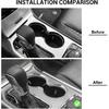Jimen Compatible with Jeep Grand Cherokee 2011-, Front Cup Holder Cover Trim (Chrome)