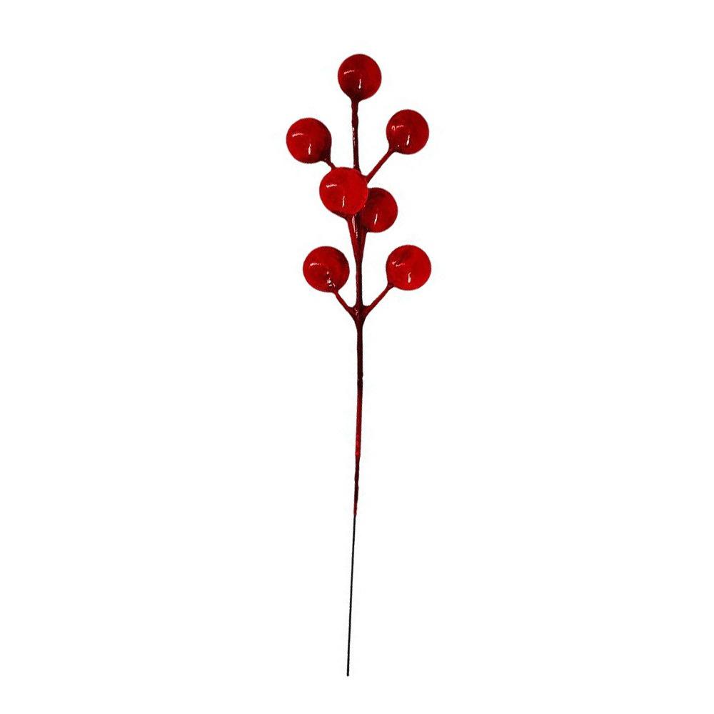 Artificial Pine Cone Dried Cotton Stem Set Fake Red Berries Cedar Branches for Christmas Flower