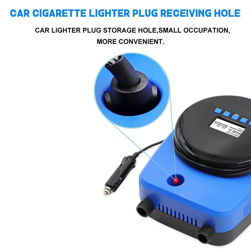 12V 20PSI 3.3ft LCD Deflator Sup Boat Paddle Floor Mat high pressure Inflatable Electric Air Pump