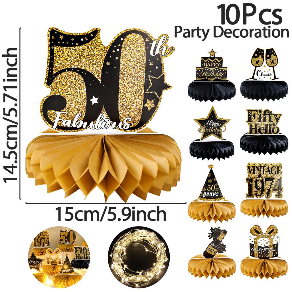 50th Black Gold Birthday Disposable Tableware Paper Plate Towels 50 Birthday Party Decoration 50th Birthday Birthday Anniversary