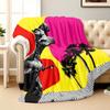 Retro dinosaur palm pattern Flannel printed blanket suitable for all seasons suitable for living room office sofa and travel