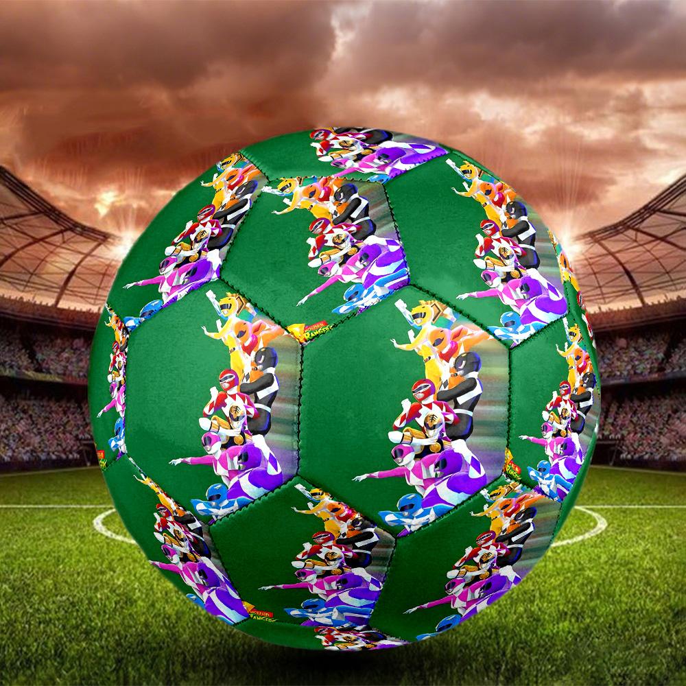 Mighty Morphin Power Rangers Print Size 5 Soccer Ball, Standard Match Football for Sports Game and Team Practice, Ideal Gift for Soccer Fans