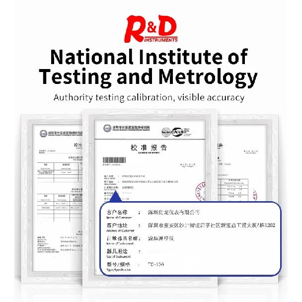 R&D TC100 Metal Putty Coating Thickness Gauge for Car Digital 0-1300um Fe NFe Zn Probe Car Paint High Speed Paint Film Meter