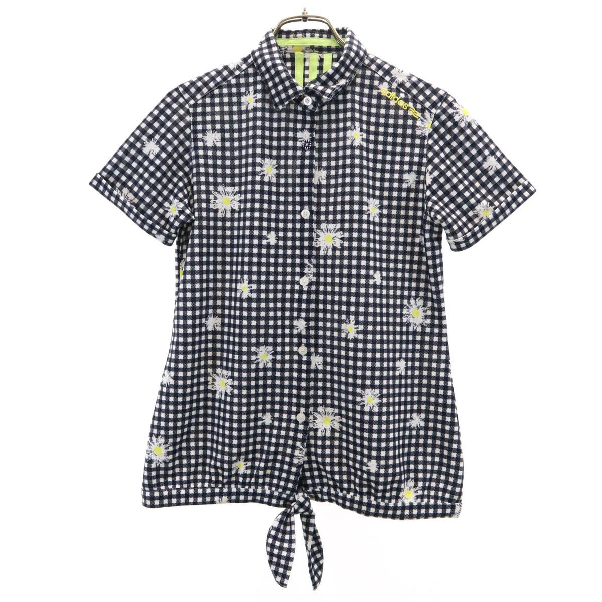 

adidas Check Floral golf Short sleeve shirt M Navy Women Used