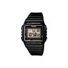 Youth Series Silicone Square Fashion Retro LCD Display Waterproof Sports Quartz Movement Resin Strap Unisex Watches Black W-215H-1A