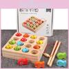 Wooden Magnetic Fishing Toy Set With Number Disks For Kids And Family Play
