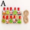 10Pcs/set Christmas Santa Claus Wood Clips Mini Wooden Clothes Photo Paper Pin Clothespin Craft Clip