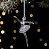 Transparent Christmas Elk Pendants Carousel with Ribbons Ballet Girl Pendants Elegant Exquisite Acrylic Christmas Tree Ornaments