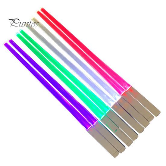 2Pcs LED Lightsaber Chopsticks with LR41 Batteries Luminous Chopsticks Light Up Party Supplies Fun Glowing Utensils for Sushi Noodles
