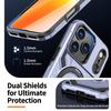 For iPhone 17 Pro Magnetic Case Ring Kickstand PC + TPU Hybrid Phone Cover