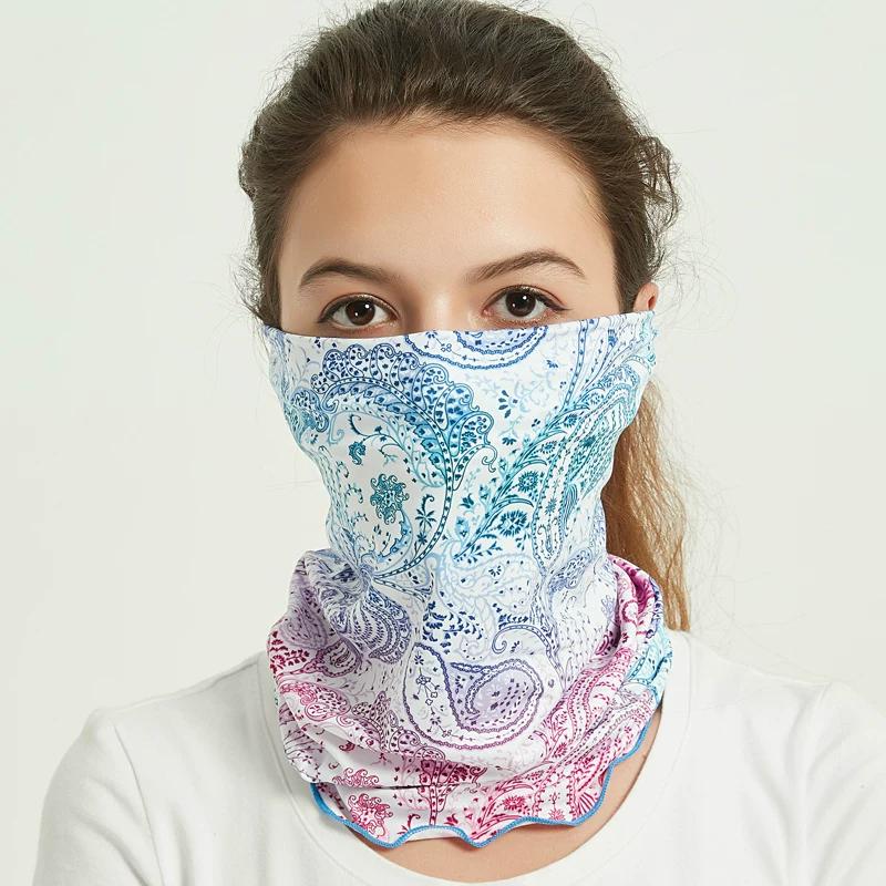 Summer Outdoor Ice Silk Headscarf Cycling Mask Uv Protection Face Scarf Men's Neck Gaiter Magic Versatile Neck Protector Women's Sun Protection