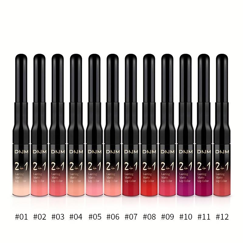 Rossetto a tazza antiaderente Rossetto colorato facile da applicare Lucidalabbra a doppia estremità Matita per labbra Smalto per labbra due in uno