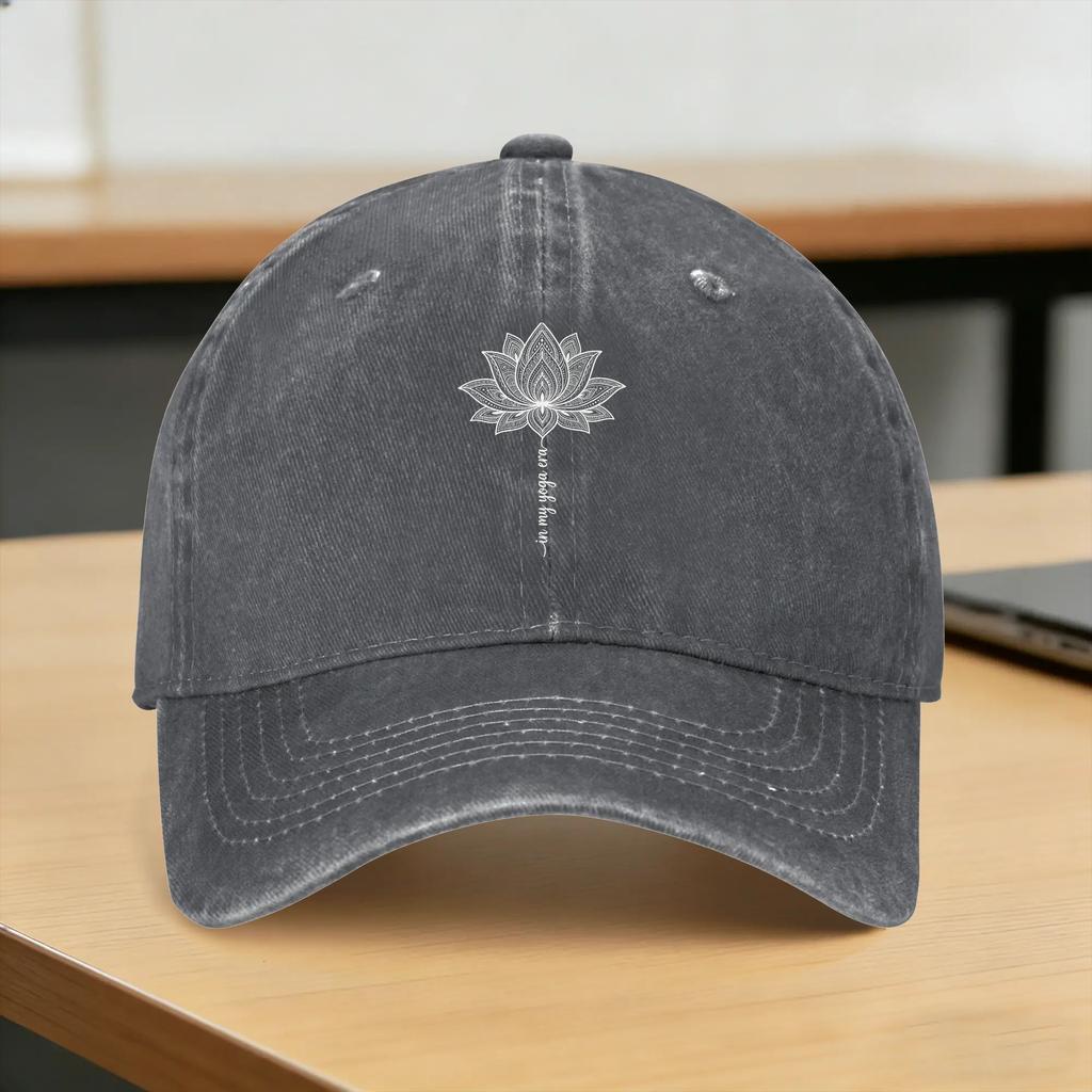 In My Yoga Era Meditation Chakra Lotus Flower Namaste Zen Om Washed Baseball Cap  Casual Sun Trucker Hat Fishing Baseball Caps