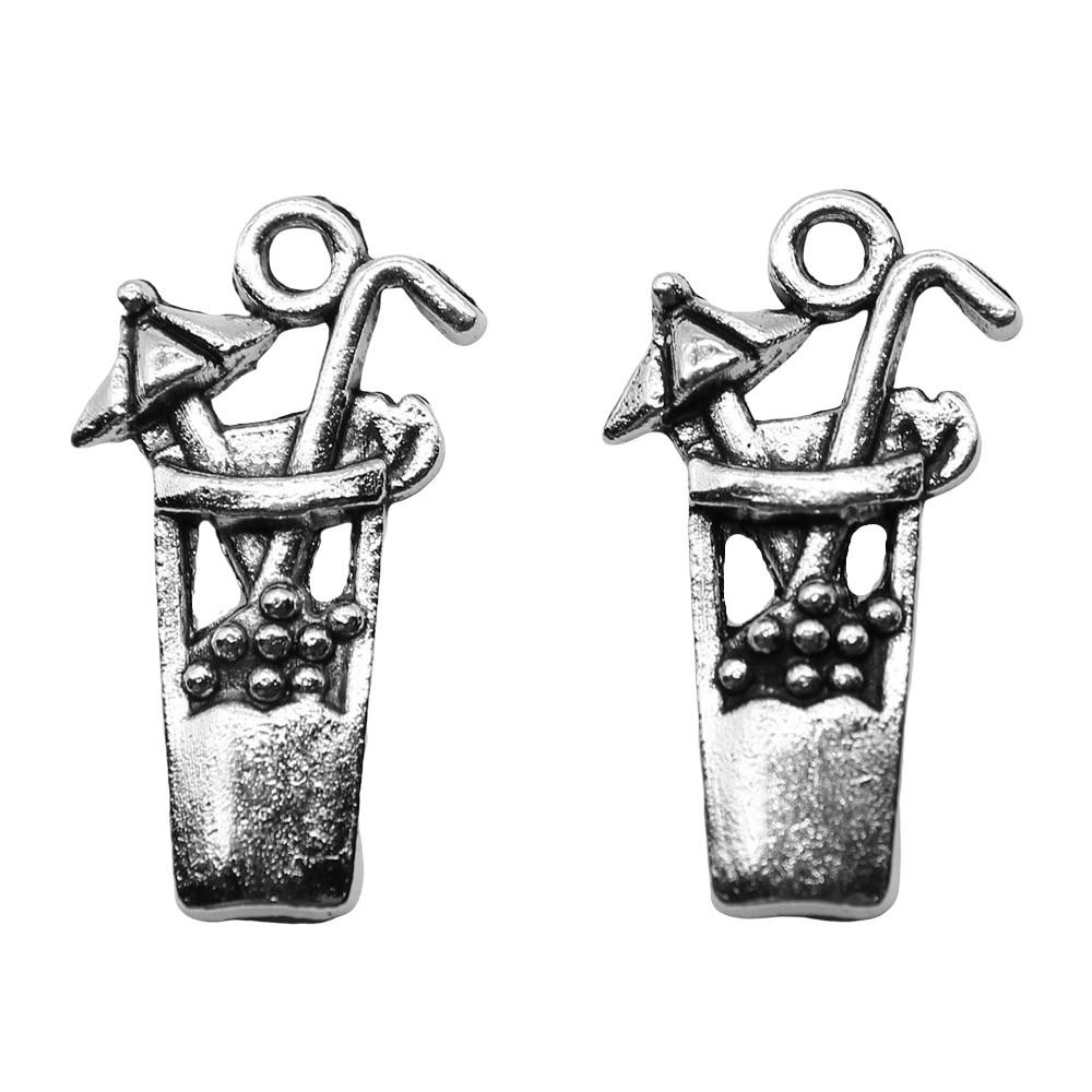 

10шт Фруктовый сок Шармы Шармы Античное серебро Цвет Цинковый сплав 13X23mm