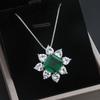 Sace Gems Klassische Luxus Kupfer Legierung Quadrat Grün Zirkon Ring Ohrringe Anhänger Halskette Schmuck Sets Hochzeit Party Geschenke