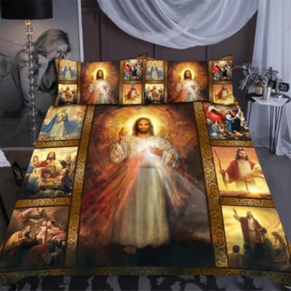 Bettbezug-Set Christlicher Jesus Bergpredigt Bettwäsche-Sets Kissenbezug