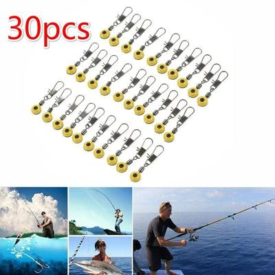30 Peças/conjunto Pesca Mar Boia Barriga Grande Conector de Feijão Espaçador com Fivela de Bloqueio Embutida Robusto e Durável Artigos de Pesca Exterior