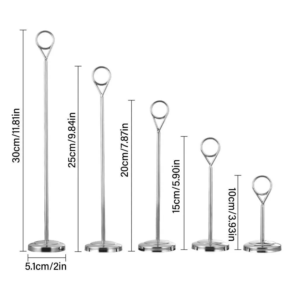 Cute Stainless Steel Round Photo Clip Elegant Note Clamp Stand  Restaurant Table