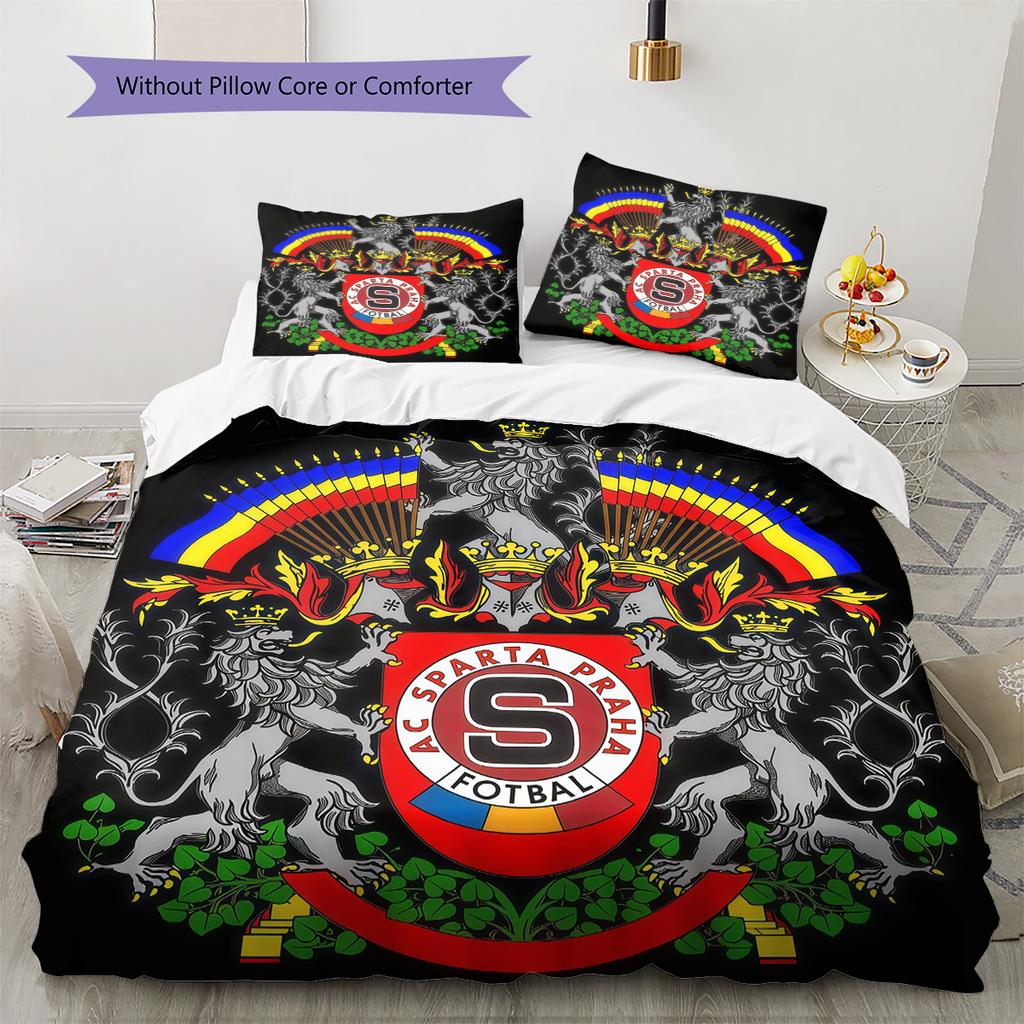 AC Sparta Prag Logo Bettwäsche Steppdecke Set Bettbezug Kissenbezug Heimdekoration Geburtstagsgeschenk (1 Bettbezug + 2 Kissenbezüge, ohne Füllung)