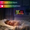 ABGR-Digital Alarm Clock RGB Colorful Large Screen Display Smart Mirror Alarm Clock Date Display For Room Decoration