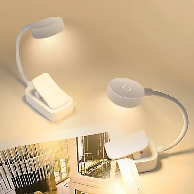Folding Mini Clip Book Lamp USB Rechargeable LED Night Light 3 Modes Eye Protection Stepless Dimmable Flexible Bedroom Reading