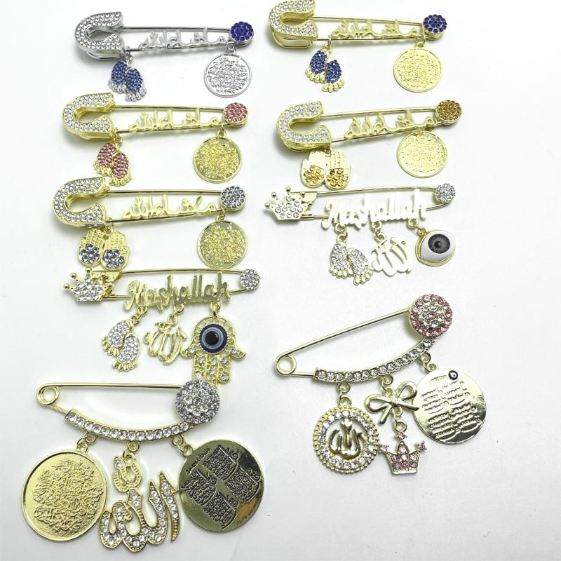Modern Letter Shaped Brooch Pin Alloy With Turkish Cultural Charm Elegant Look Delicate Versatile Chest Pin