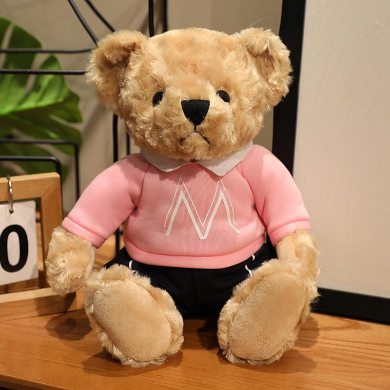 Trendy Plush Teddy Bear in Hoodie: Formal Wear Cloth Doll Ornament