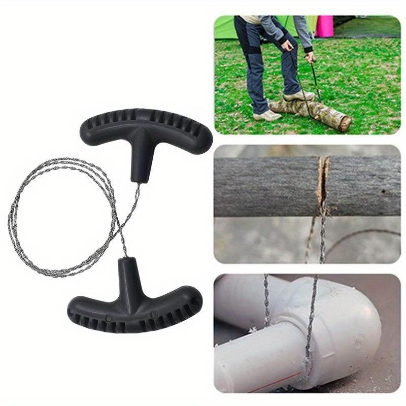 Mini Stainless Steel Hand-Pulled Wire Saw Rope - Compact, Lightweight, Multipurpose Pocket Saw for Outdoor Camping, Survival, and Emergency Situations