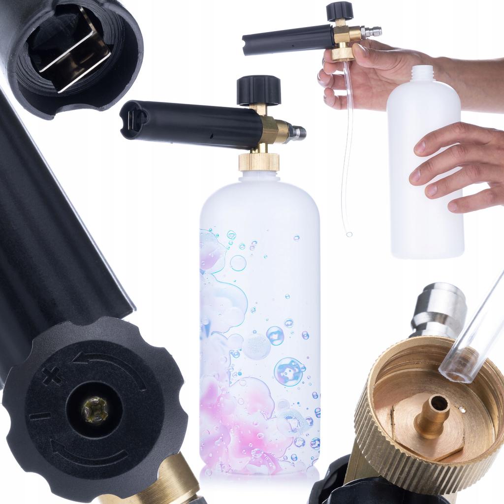 Rosfix Pianownica 1L z Lancą i Adapterem Bayonet 1/4"" – Do Myjki Kärcher K2–K7 | 200 BAR | Gęsta Piana, Szybki Montaż