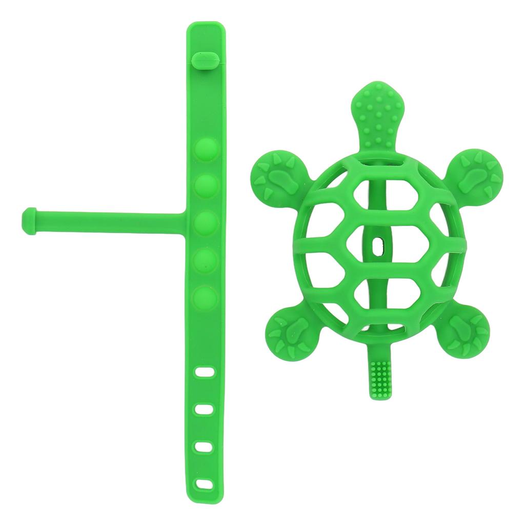 Baby Teething Toy Food Grade Silicone Anti Lost Buckle Teething Bracelet Tortoise Shape Hand Teether Toy