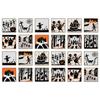 24Pcs Dreamy Pink Retro Skull Tile Stickers Bathroom Kitchen Living Room Niche Halloween Theme Space Decoration Stickers