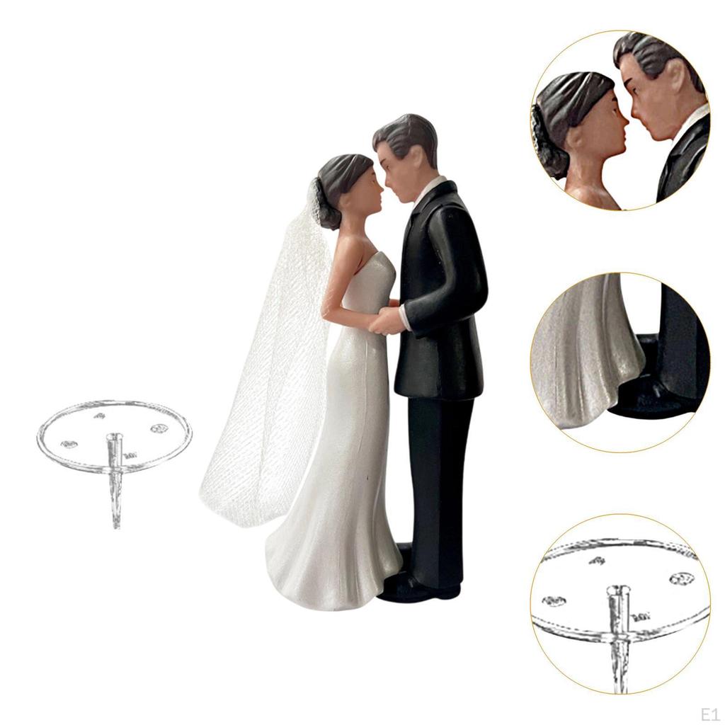 Wedding Cake Topper Bride Groom Figurine Simulation Keepsake Modern Ornament Decorative for